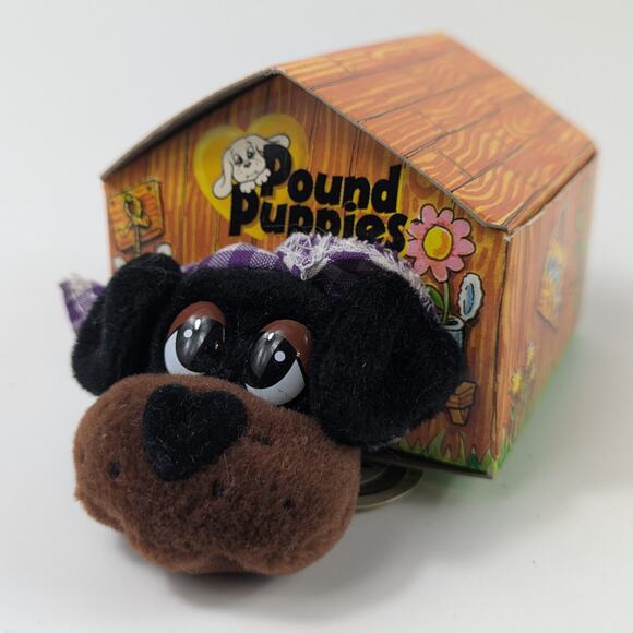 1998 Pound Puppies Plush 10/12 Mary Meyer Doghouse Puppy Dog Collectible Box - Picture 1 of 10